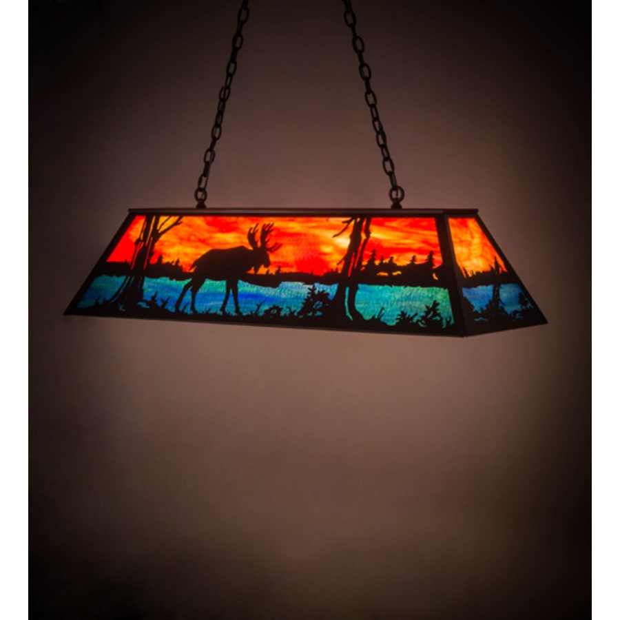 Moose At Lake 6-Light 48" Wide Linear Pendant