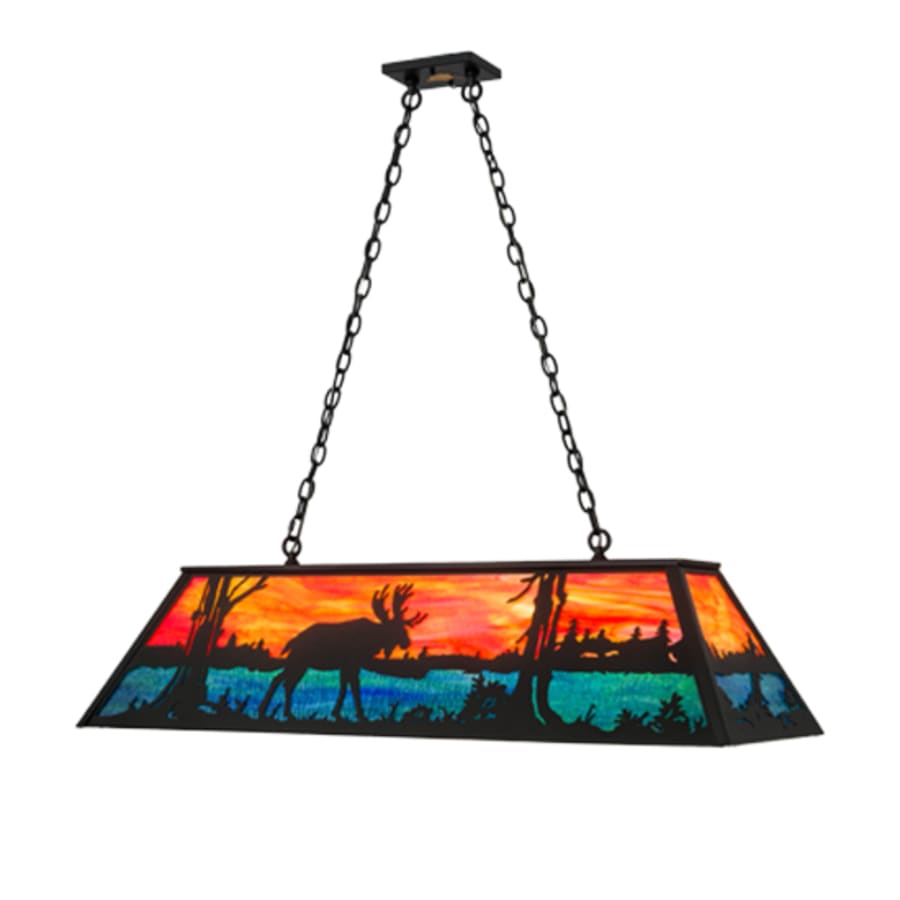 Moose At Lake 6-Light 48" Wide Linear Pendant