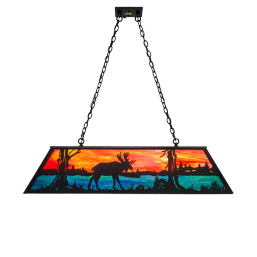 Moose At Lake 6-Light 48" Wide Linear Pendant