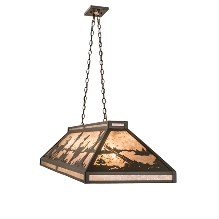 Elk and Deer At Lake 9-Light 61" Wide Linear Pendant