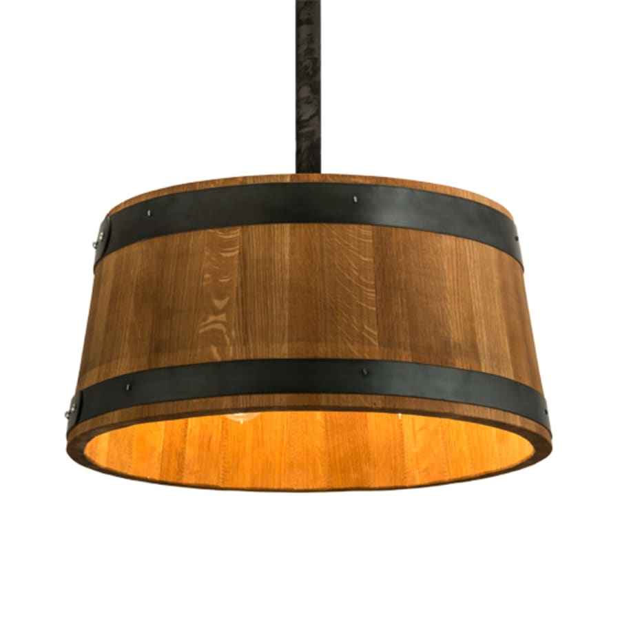 Three-Light 25" Wide Wood Pendant