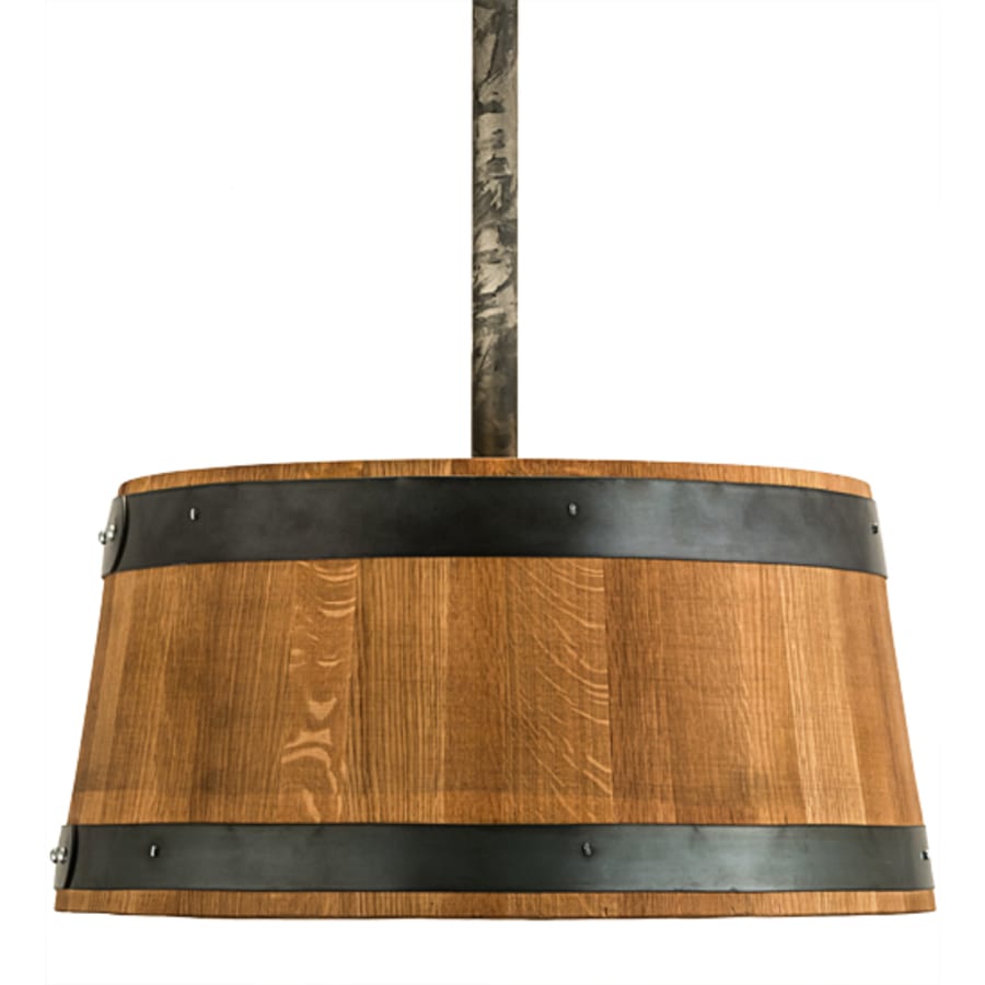 Three-Light 25" Wide Wood Pendant