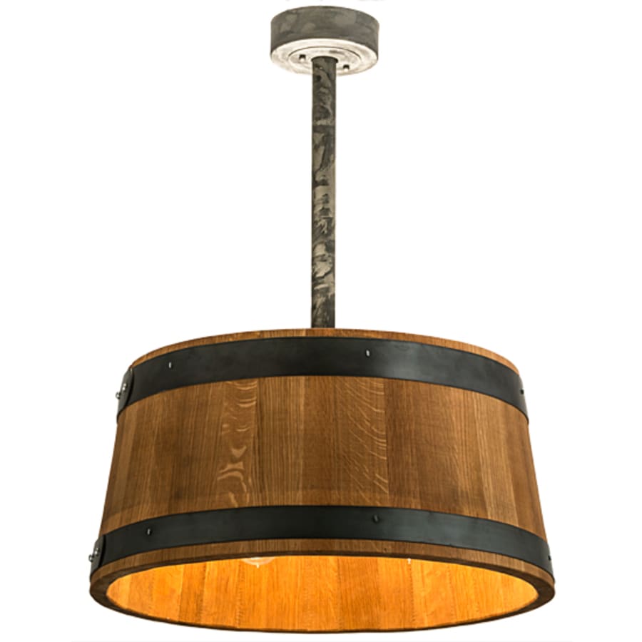 Three-Light 25" Wide Wood Pendant