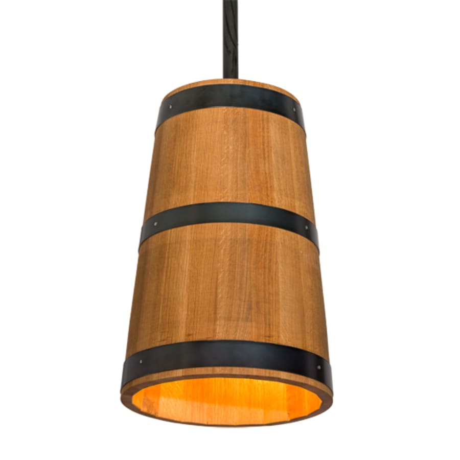 Three-Light 17" Wide Wood Pendant