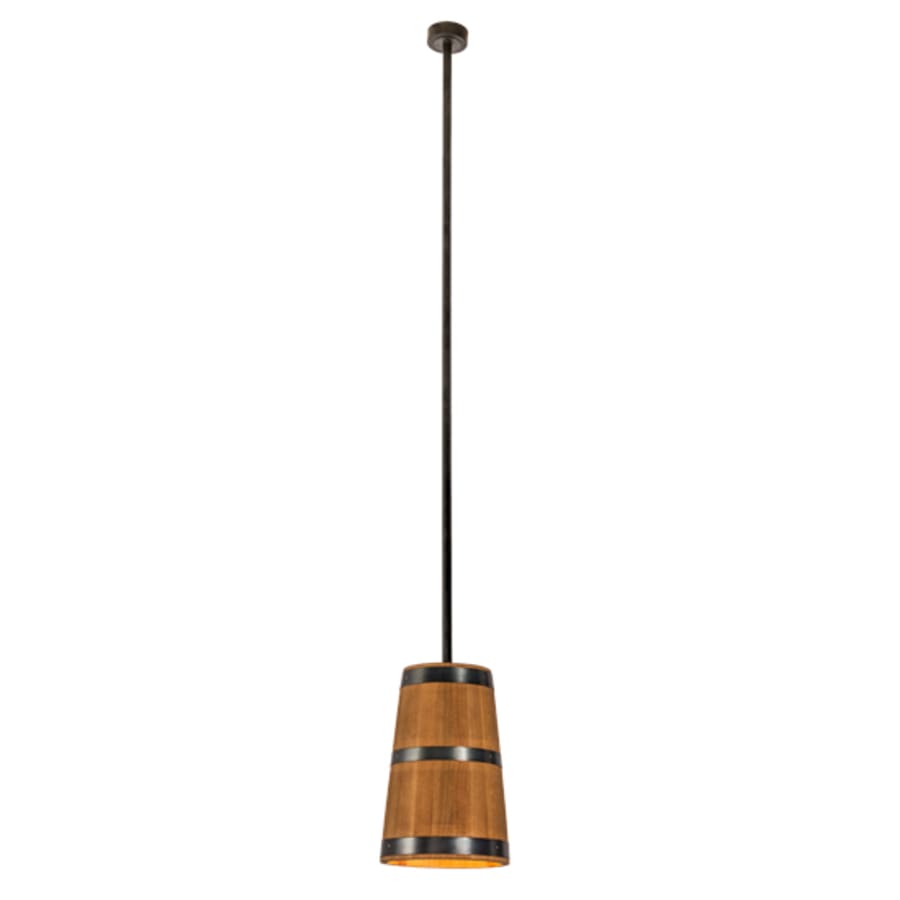 Three-Light 17" Wide Wood Pendant