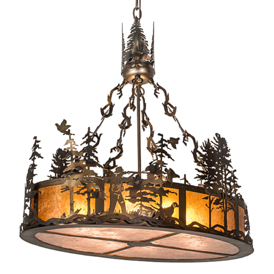 Eight-Light 30" Wide Abstract Linear Pendant