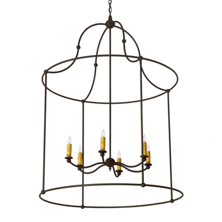 Six-Light 42" Wide Taper Candle Pendant