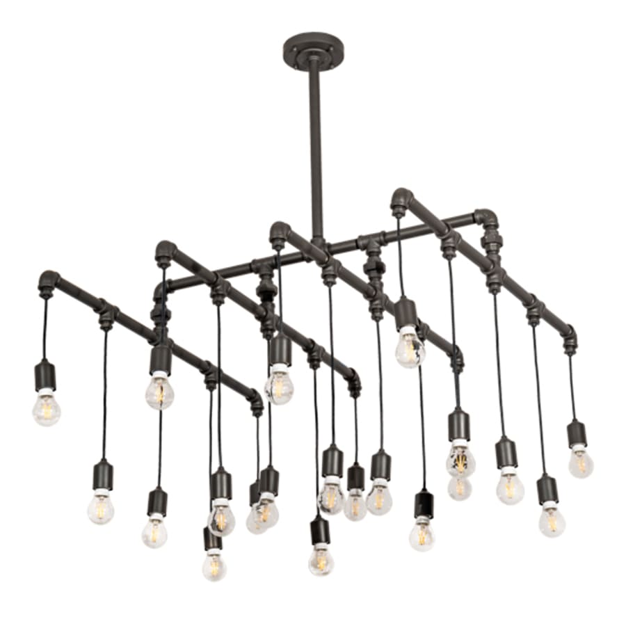Twenty-Light 51" Wide Abstract Linear Pendant