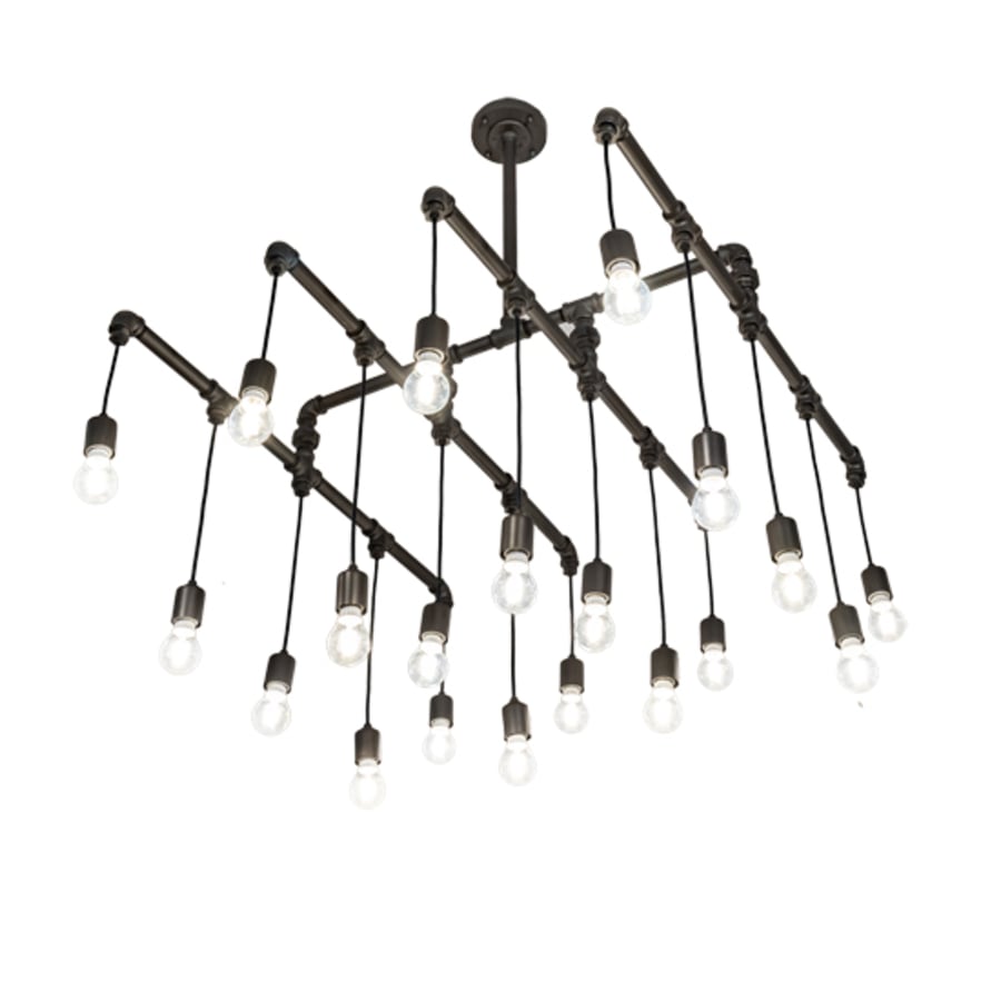 Twenty-Light 51" Wide Abstract Linear Pendant