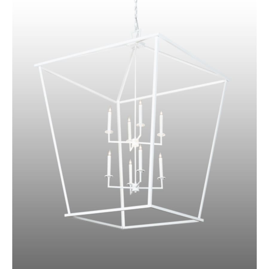 Close-up angle of 8 Light 59" Wide Taper Candle Pendant showing form and material detail