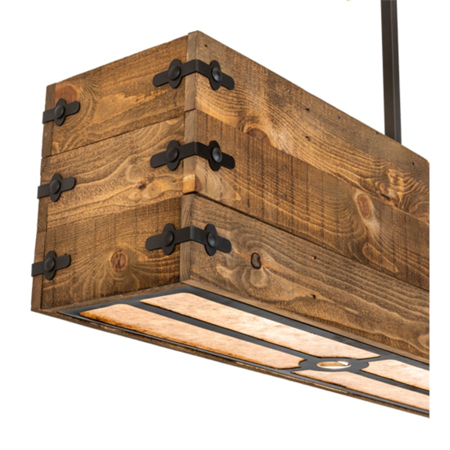 Eight-Light 120" Wide Wood Linear Pendant