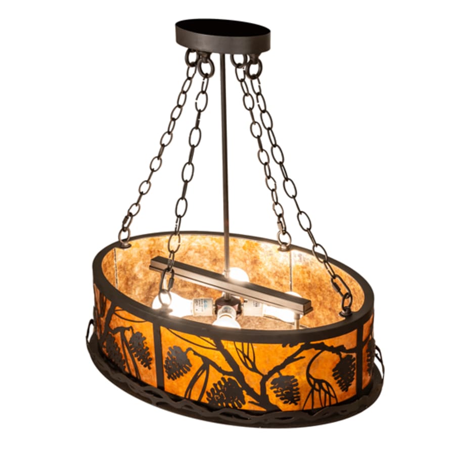 Four-Light 18" Wide Abstract Pendant
