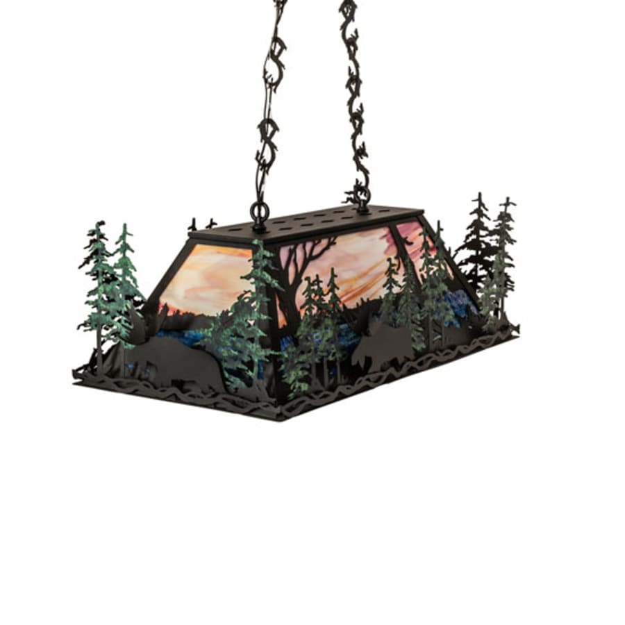 Six-Light 36" Wide Abstract Linear Pendant