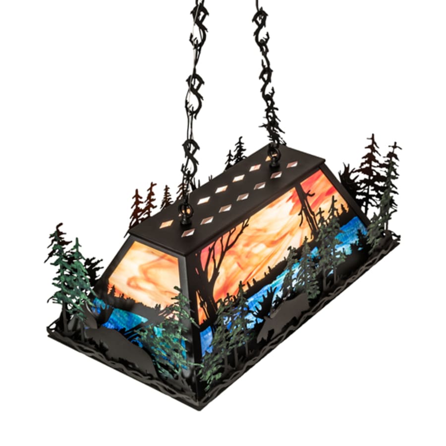 Six-Light 36" Wide Abstract Linear Pendant