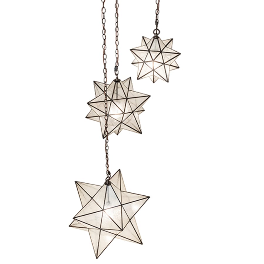 Three-Light 36" Wide Multi-Light Pendant