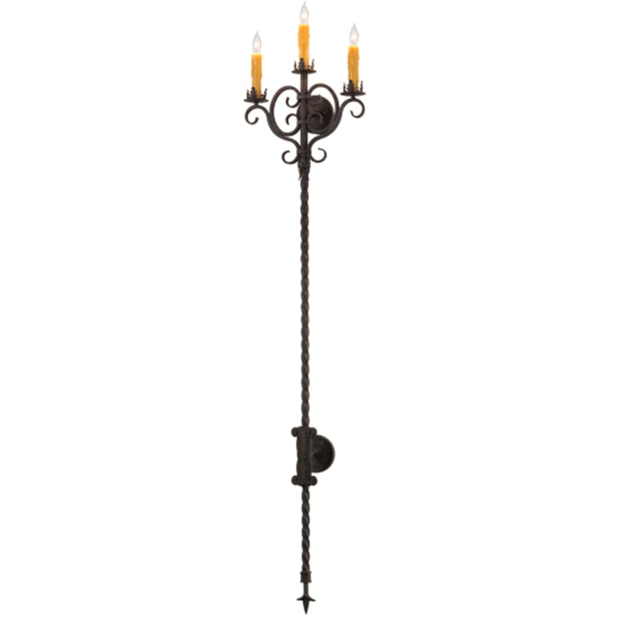 3 Light 74" Tall Wall Light, Bedroom Wall Sconce, detail 2