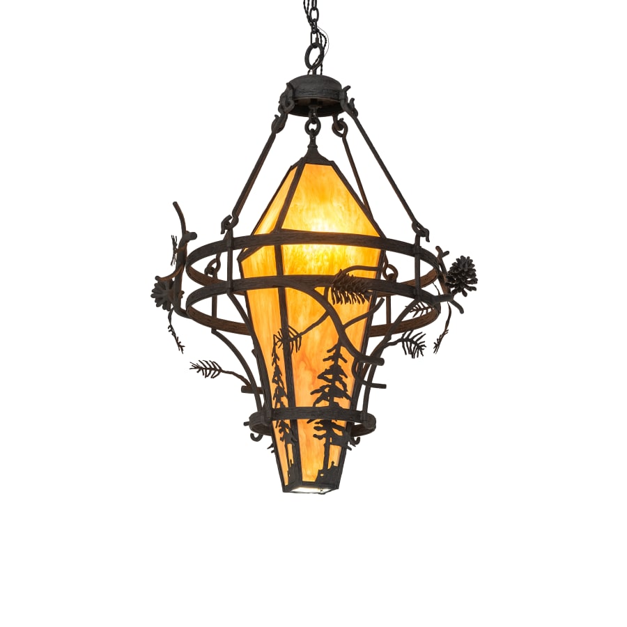 Lone Pine 3-Light 36" Wide Pendant with Amber Mica