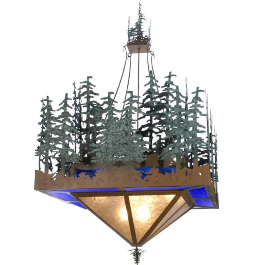 Square Pine Lake 12-Light 85" Wide Pendant