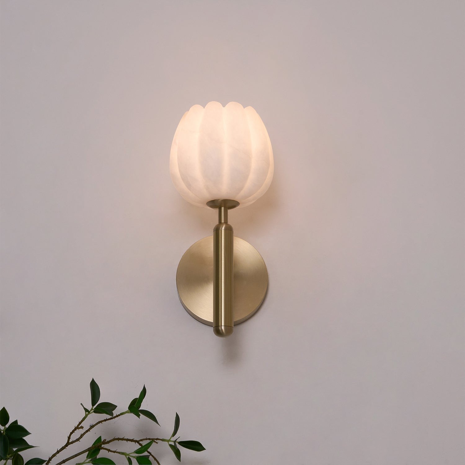 Mian Alabaster Blossom Wall Light