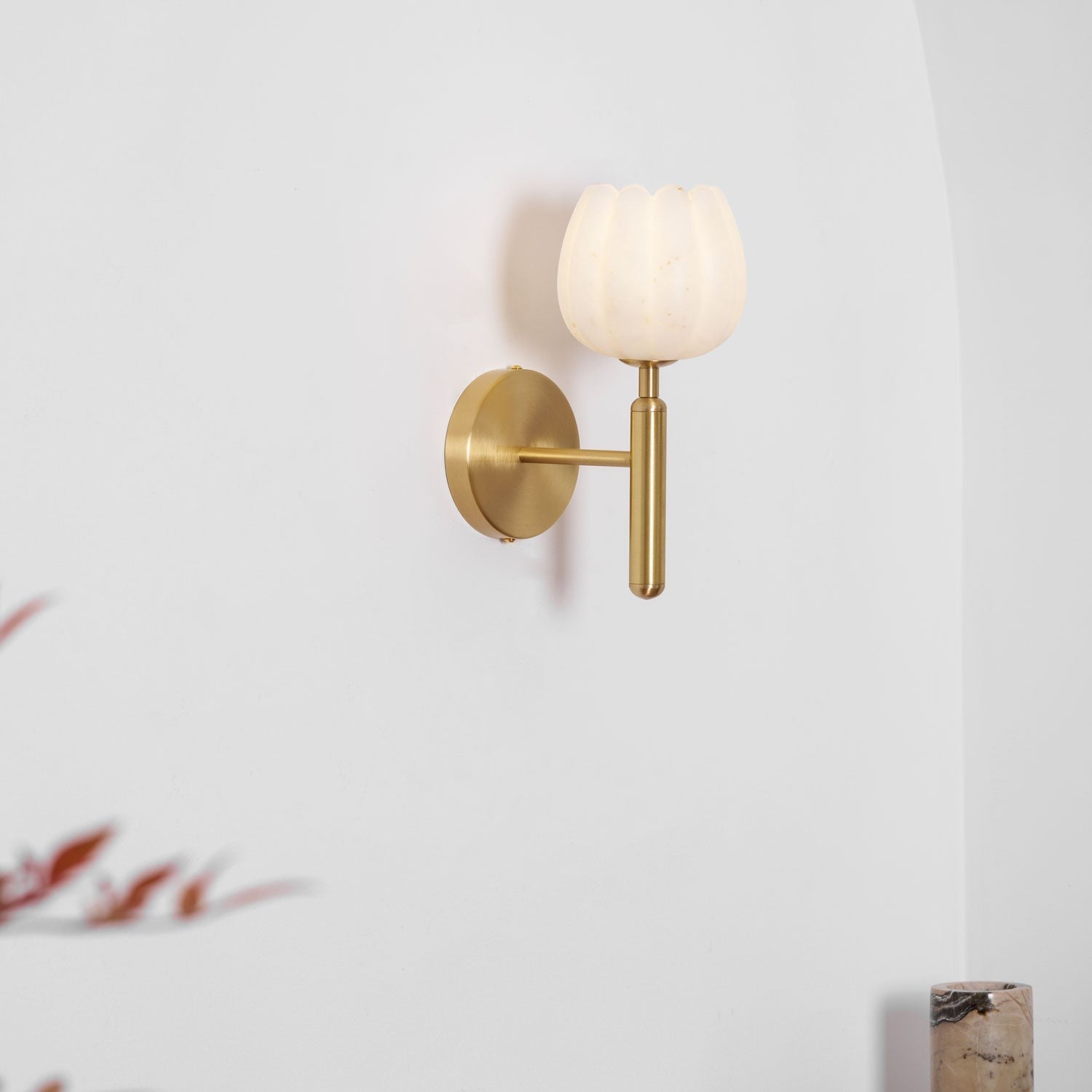 Mian Alabaster Blossom Wall Light