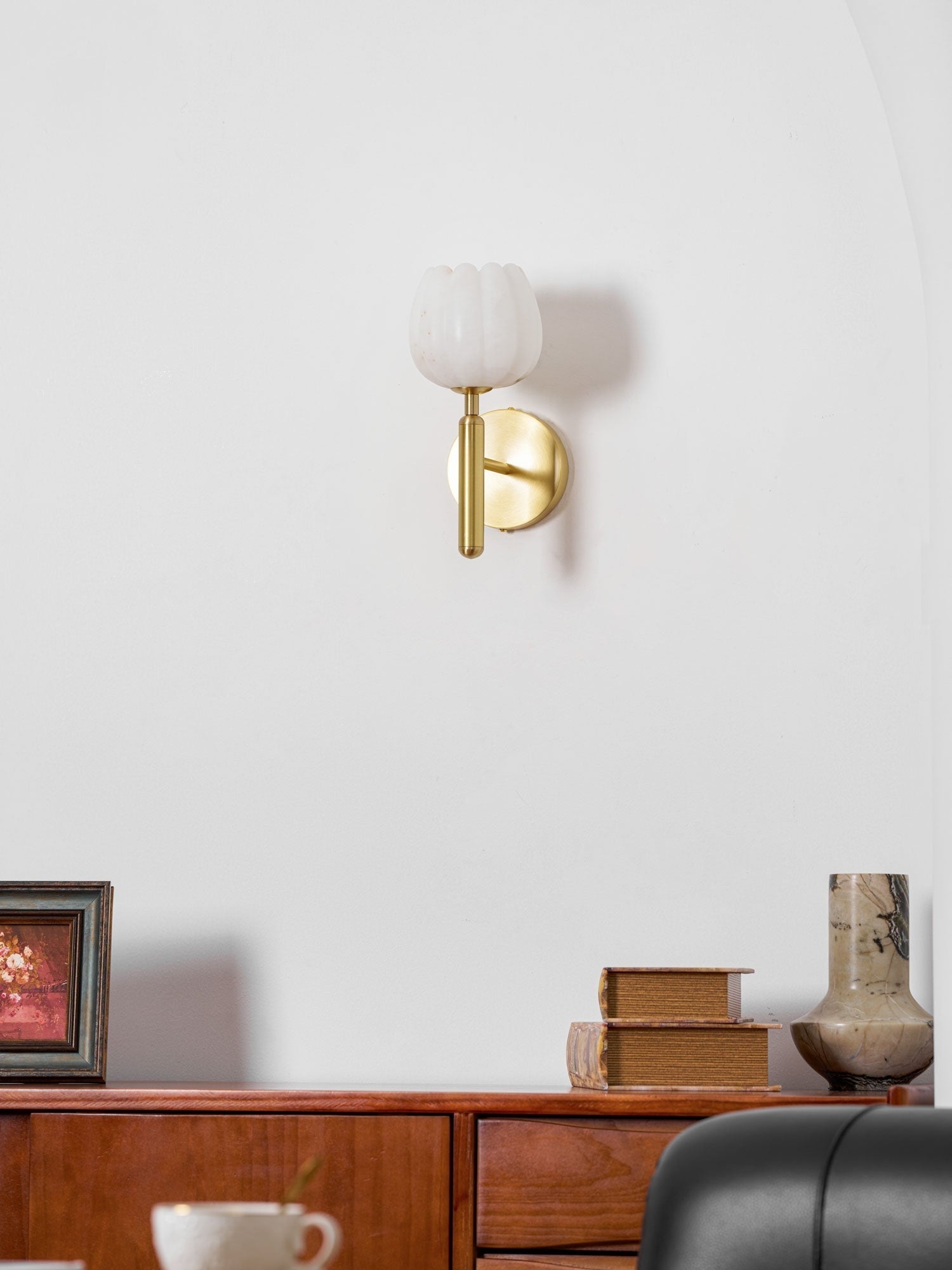 Mian Alabaster Blossom Wall Light