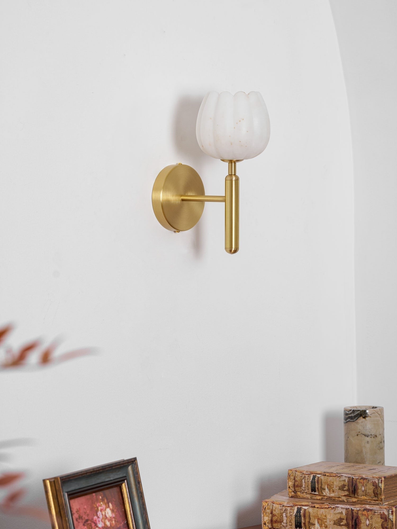 Mian Alabaster Blossom Wall Light