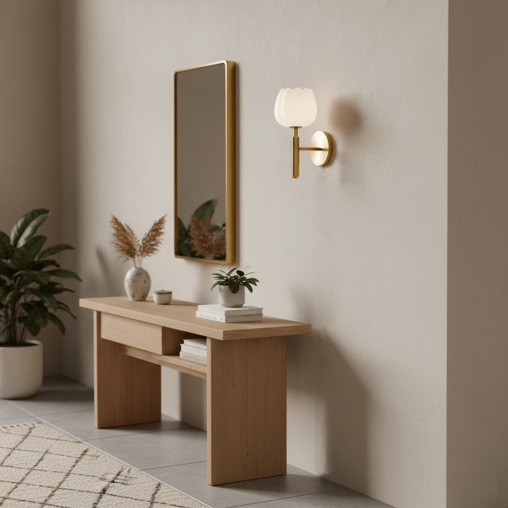 Mian Alabaster Blossom Wall Light