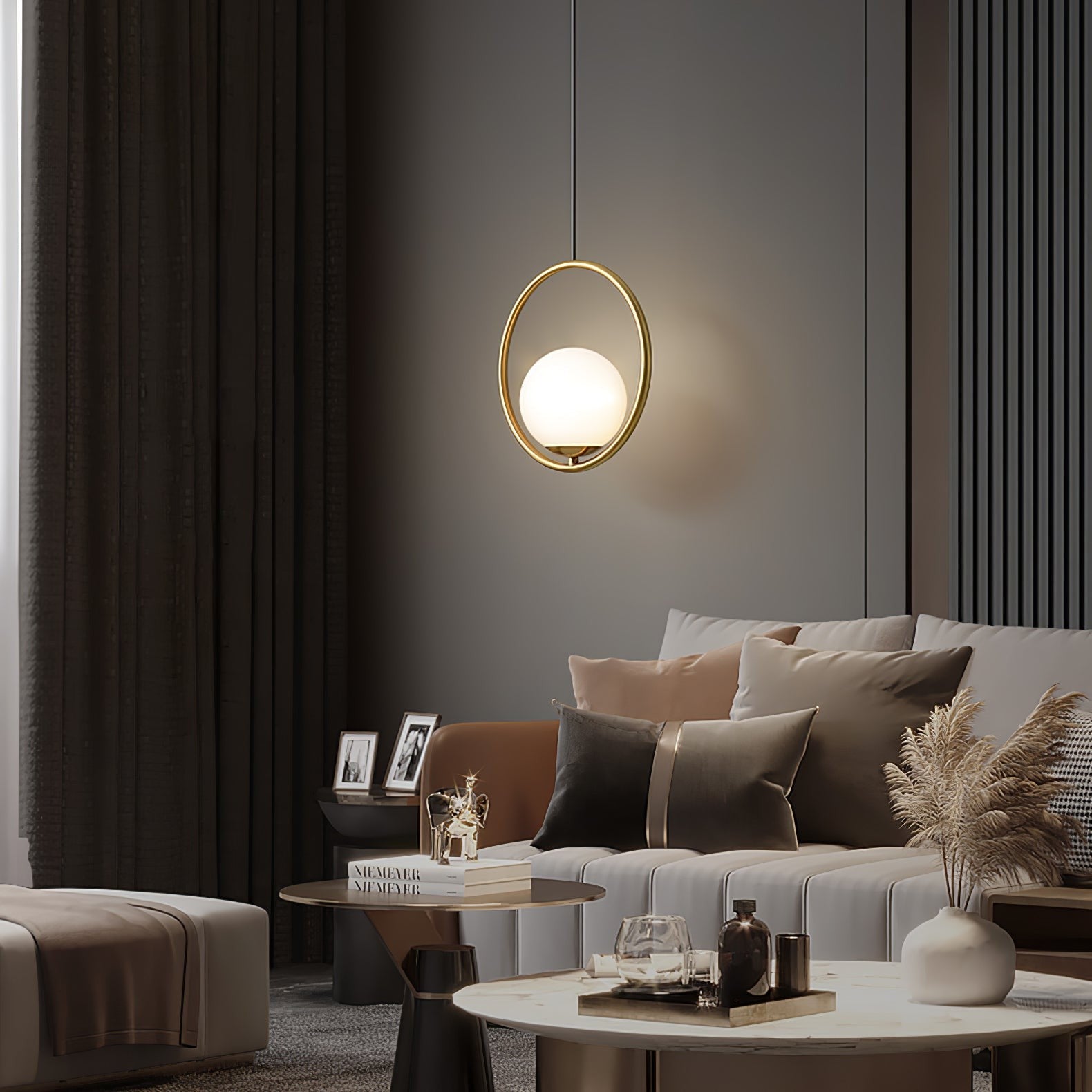 Mila Brass Globe Pendant