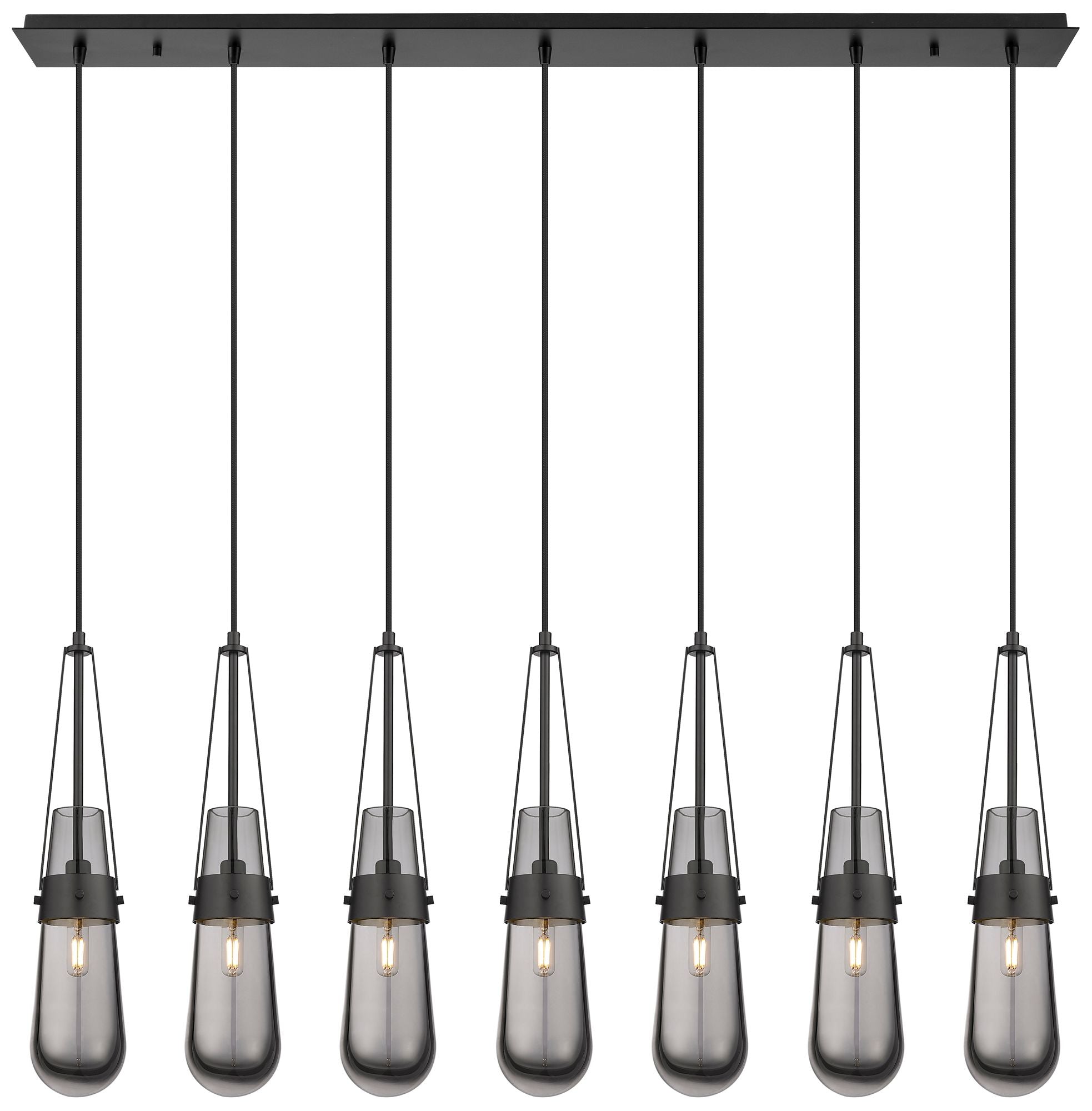 Milan 7-Light Matte Black Linear Pendant