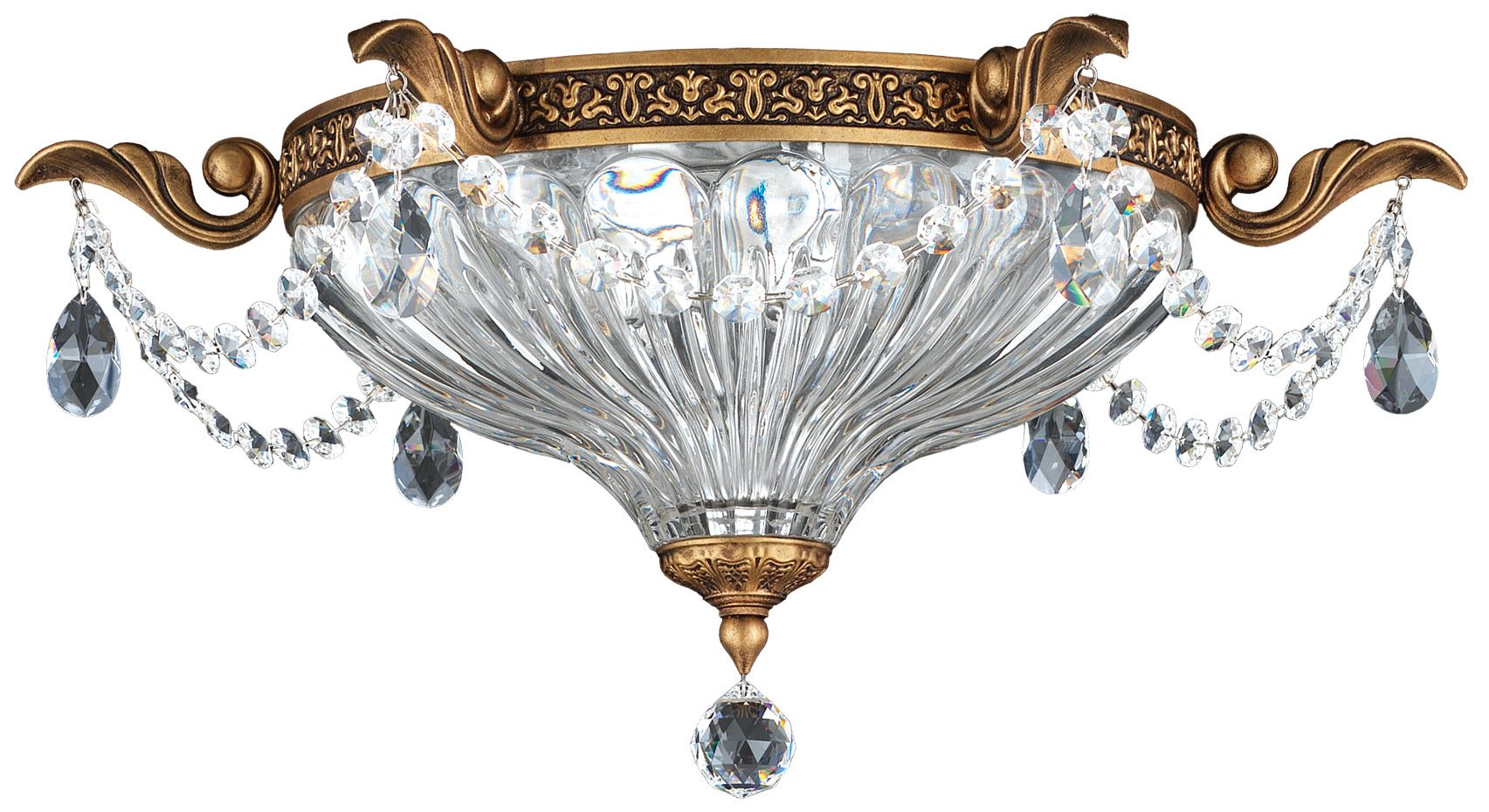 Milano 16.5" Wide Florentine Bronze Clear Chandelier