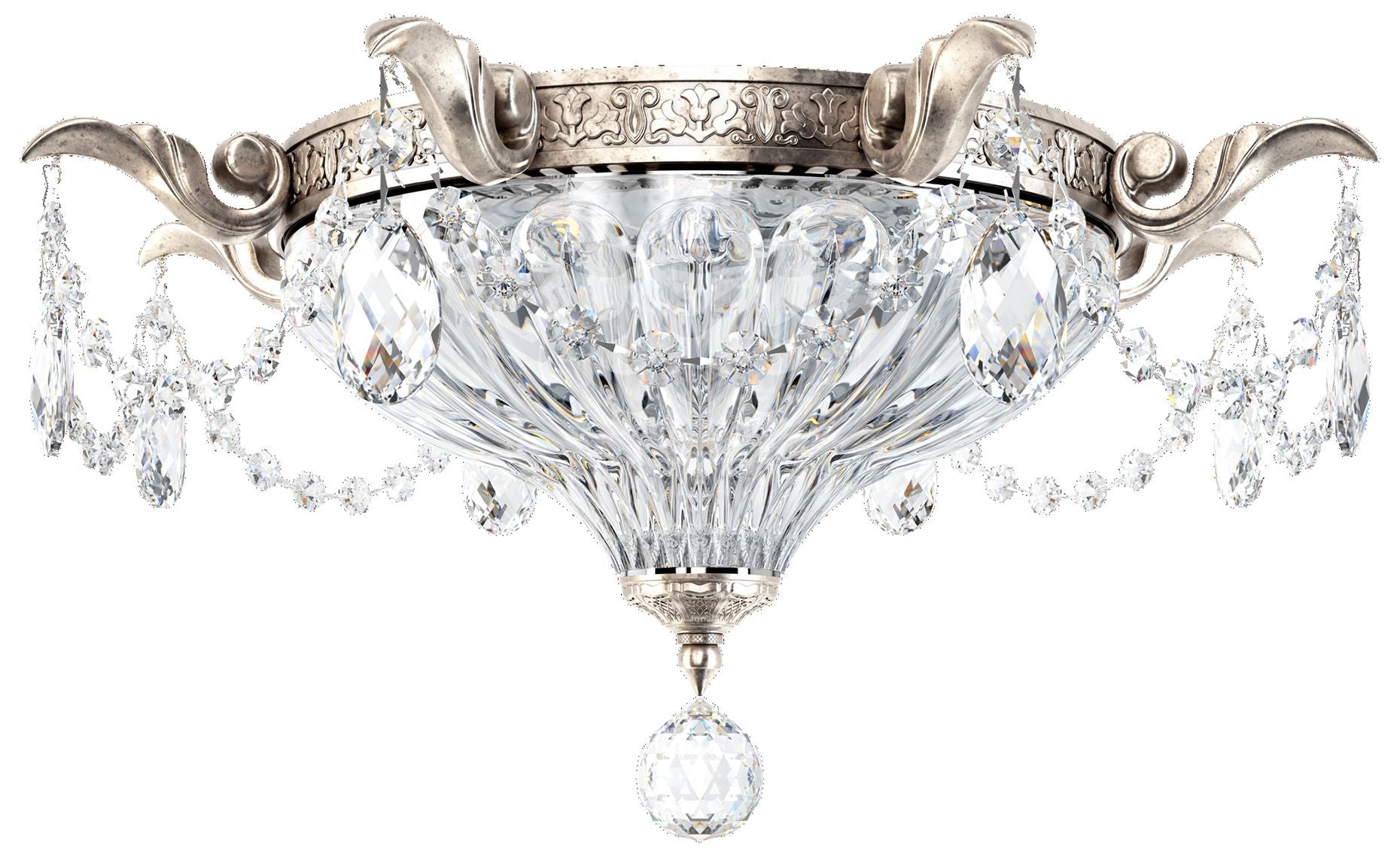 Milano 8"H X 2-Light Crystal Flush Chandelier