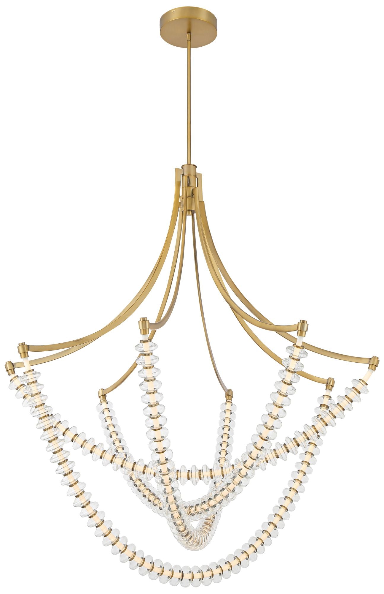 Lavery Pearl LED 49.25-in Legacy Brass Chandelier
