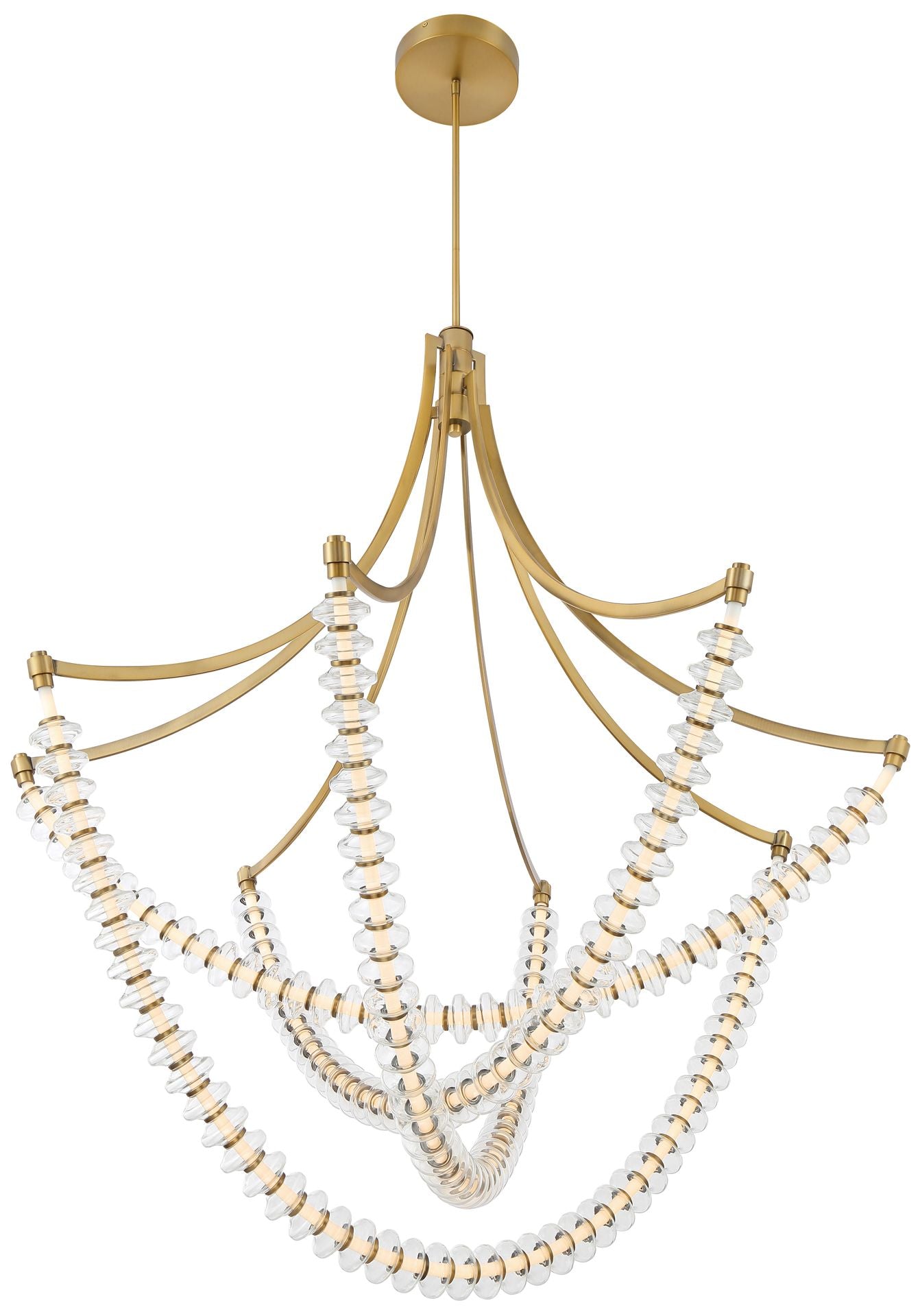 Lavery Pearl LED 49.25-in Legacy Brass Chandelier