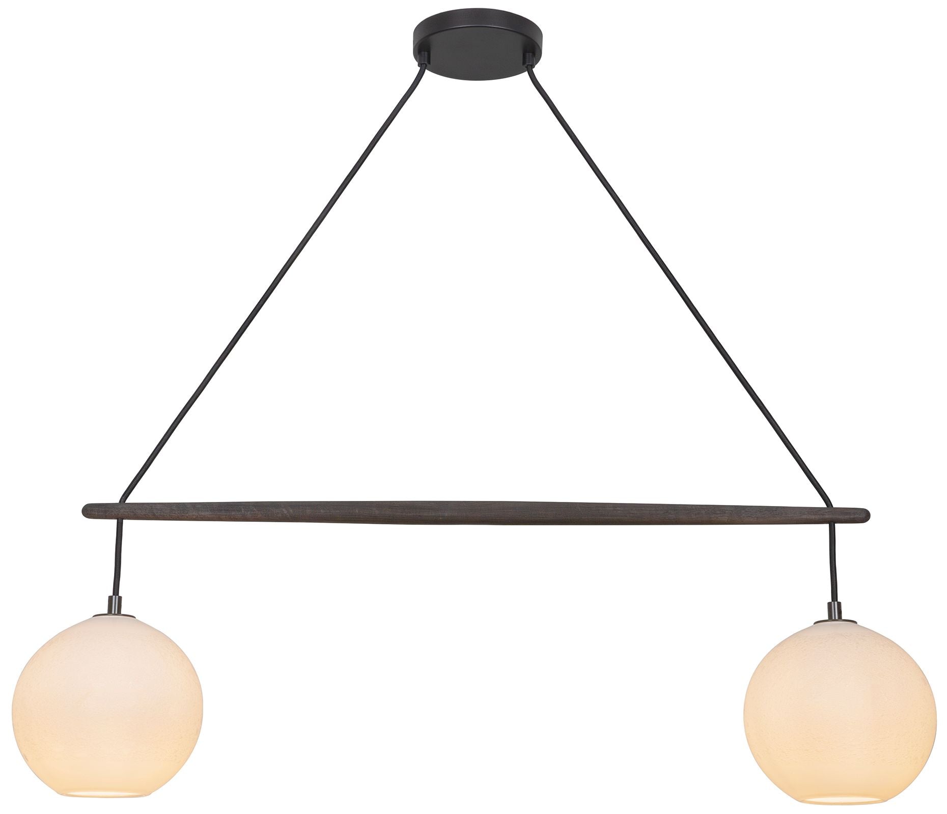 Miro 9" Wide Bubble Glass Dark Walnut with Chandelier