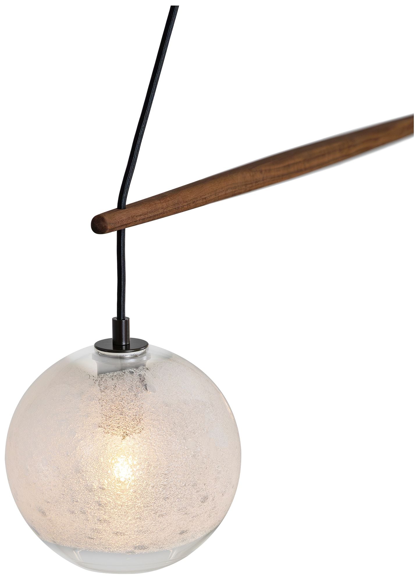 Miro 9" Wide Clear Bubble Glass Walnut with Ac Chandelier