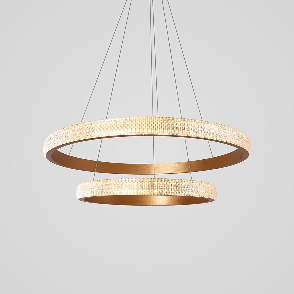 Circle Dining Room Chandelier Aluminum Acrylic Kitchen