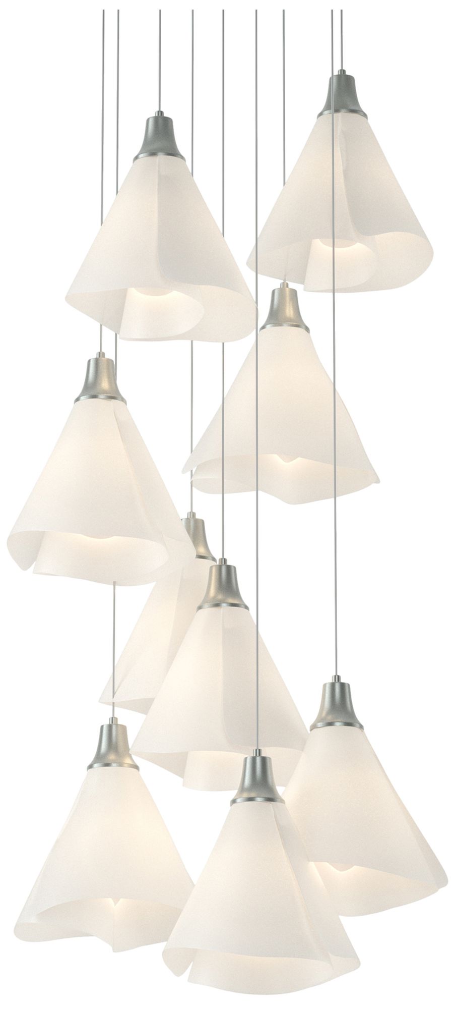 Mobius 9-Light Round Long Pendant with Spun Frost