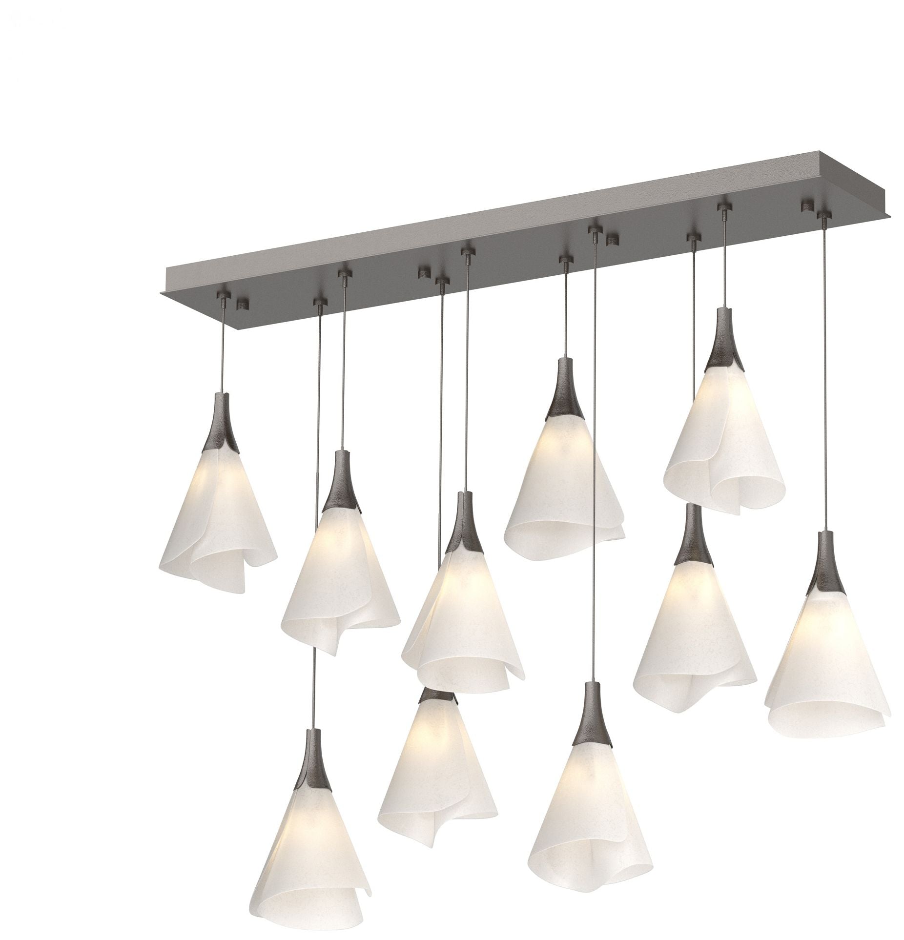 Mobius 45.6" Rectangular Rubbed Bronze Long Chandelier