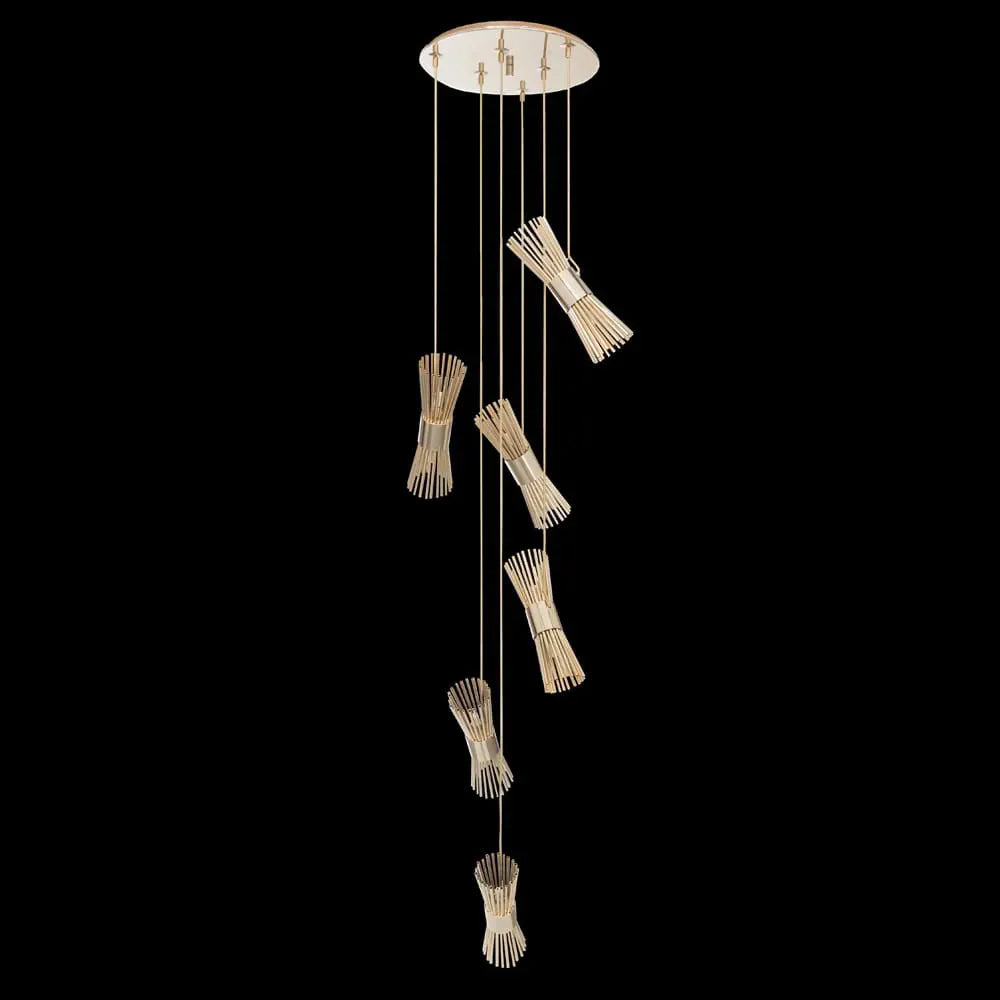 Modern 24 Carat Gold Plated Pendant Chandelier