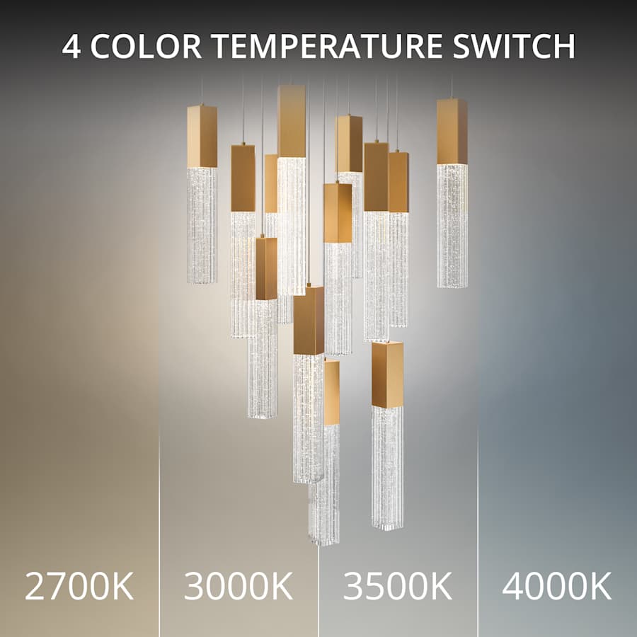 Cinema 20" Wide LED Crystal Multi-Light Pendant