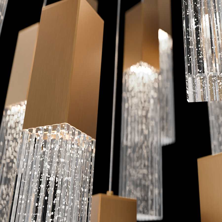 Cinema 20" Wide LED Crystal Multi-Light Pendant