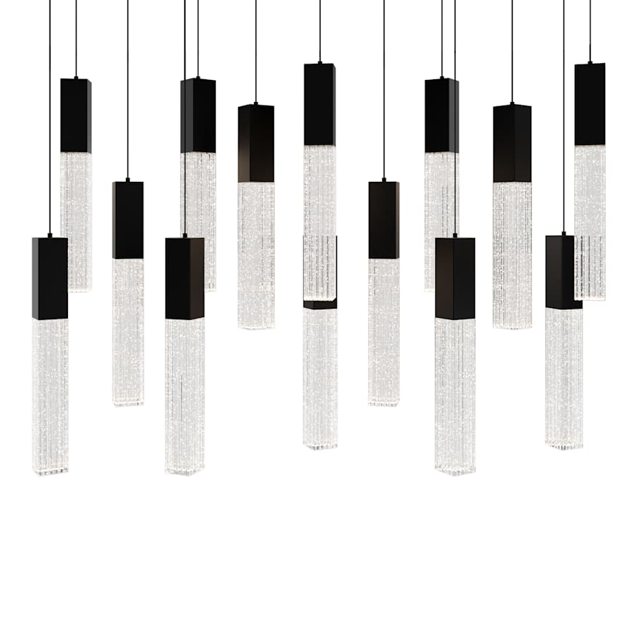 Cinema 40" Wide LED Crystal Linear Pendant with Clear