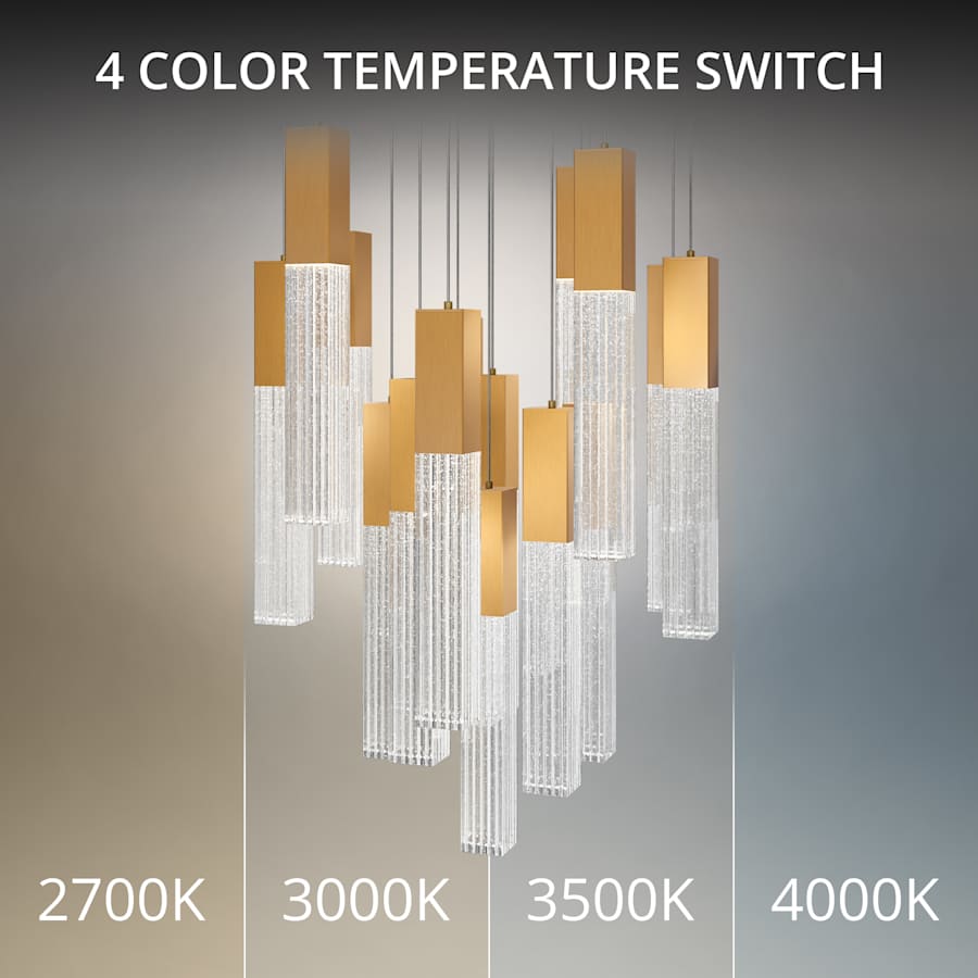 Cinema 23" Wide LED Crystal Multi-Light Pendant