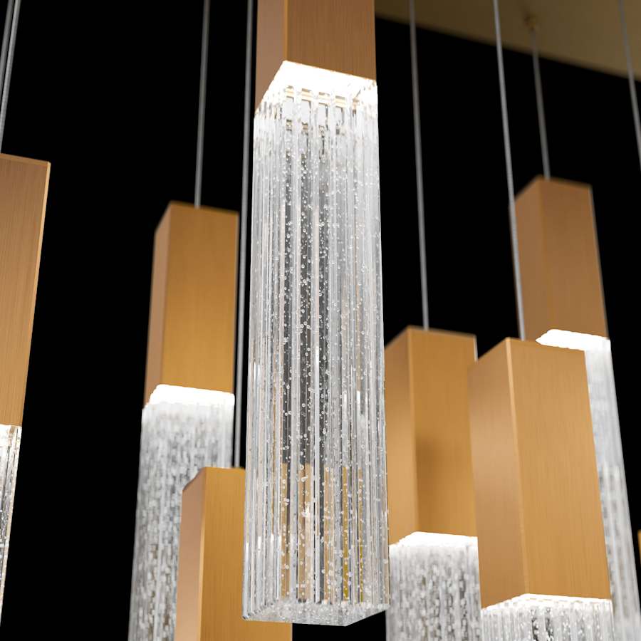 Cinema 54" Wide LED Crystal Linear Pendant with Clear