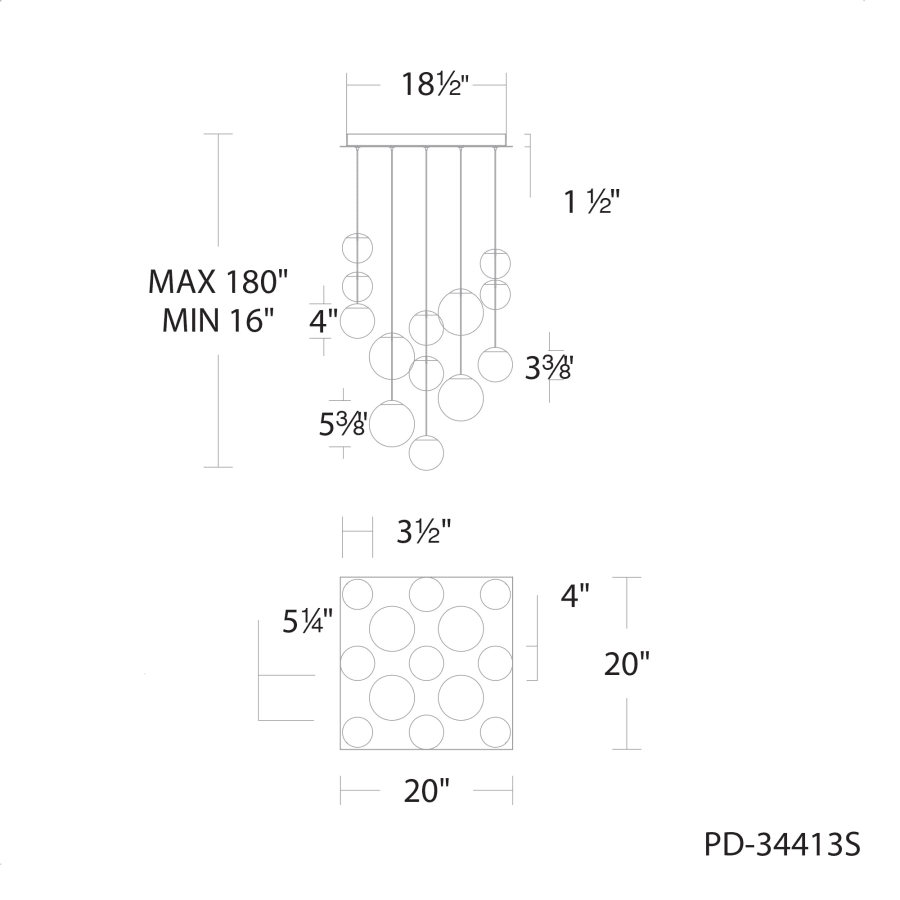 Pisces 13-Light 20" Wide LED Multi-Light Pendant