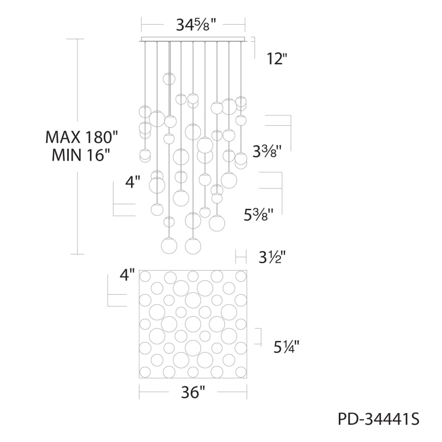 Pisces 41-Light 36" Wide LED Multi-Light Pendant