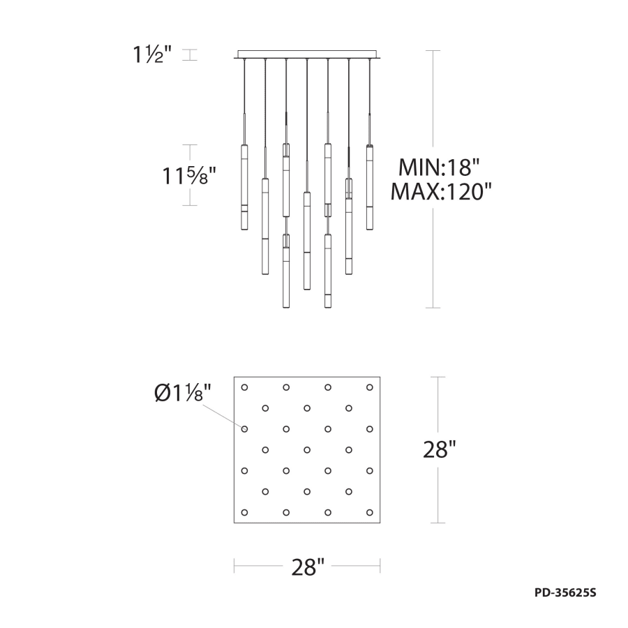 Magic 25-Light 28" Wide LED Abstract Pendant Light