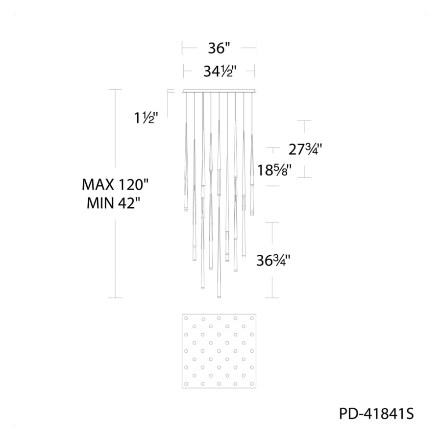 Cascade 41-Light 36" Wide LED Suspension Multi-Light
