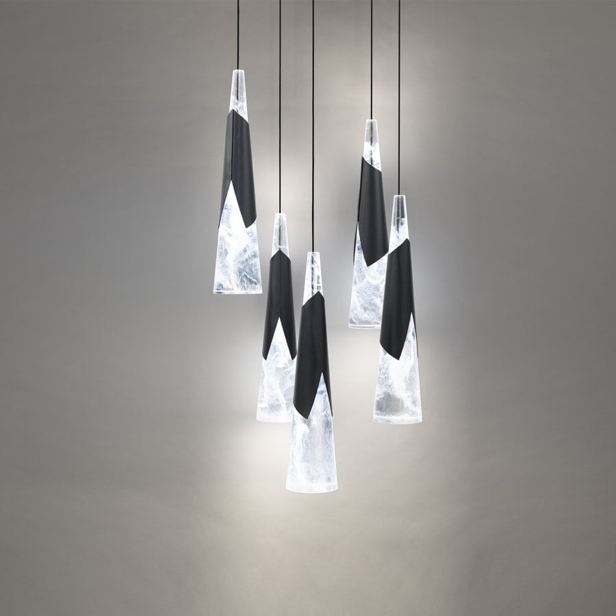 Metal Kilt 5-Light 17" Wide LED Suspension Multi-Light