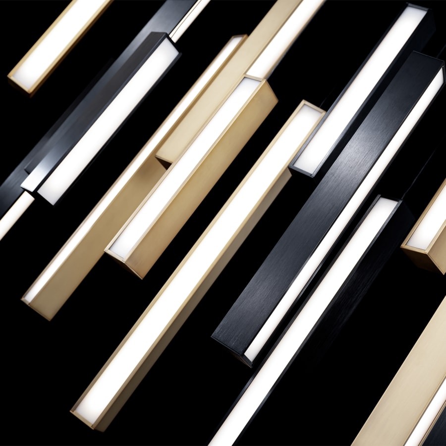 Chaos 14-Light 10" Wide LED Suspension Linear Pendant